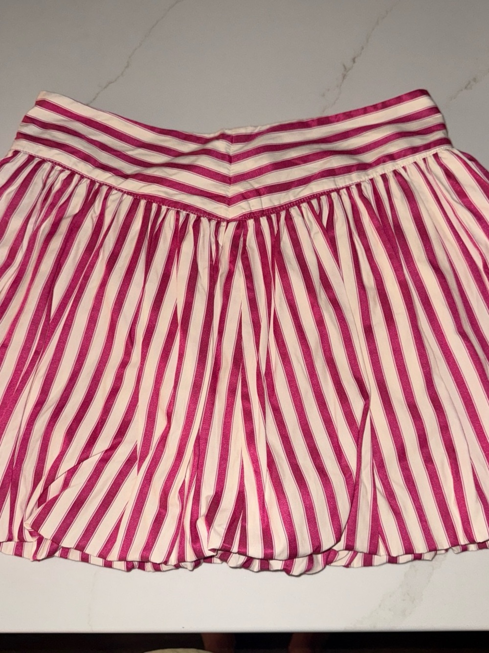 Pink Lily Pink and White Striped Circle Skirt